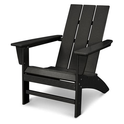 This item POLYWOOD AD420BL Modern Adirondack Chair Outdoor Furniture, Black. . Black polywood adirondack chairs